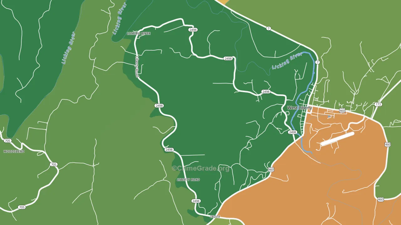 Liberty Road, KY Map of Drug-Related Crime Rates