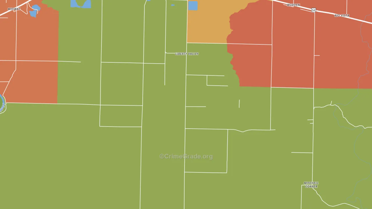 Liberty Valley, AR Map of Drug-Related Crime Rates