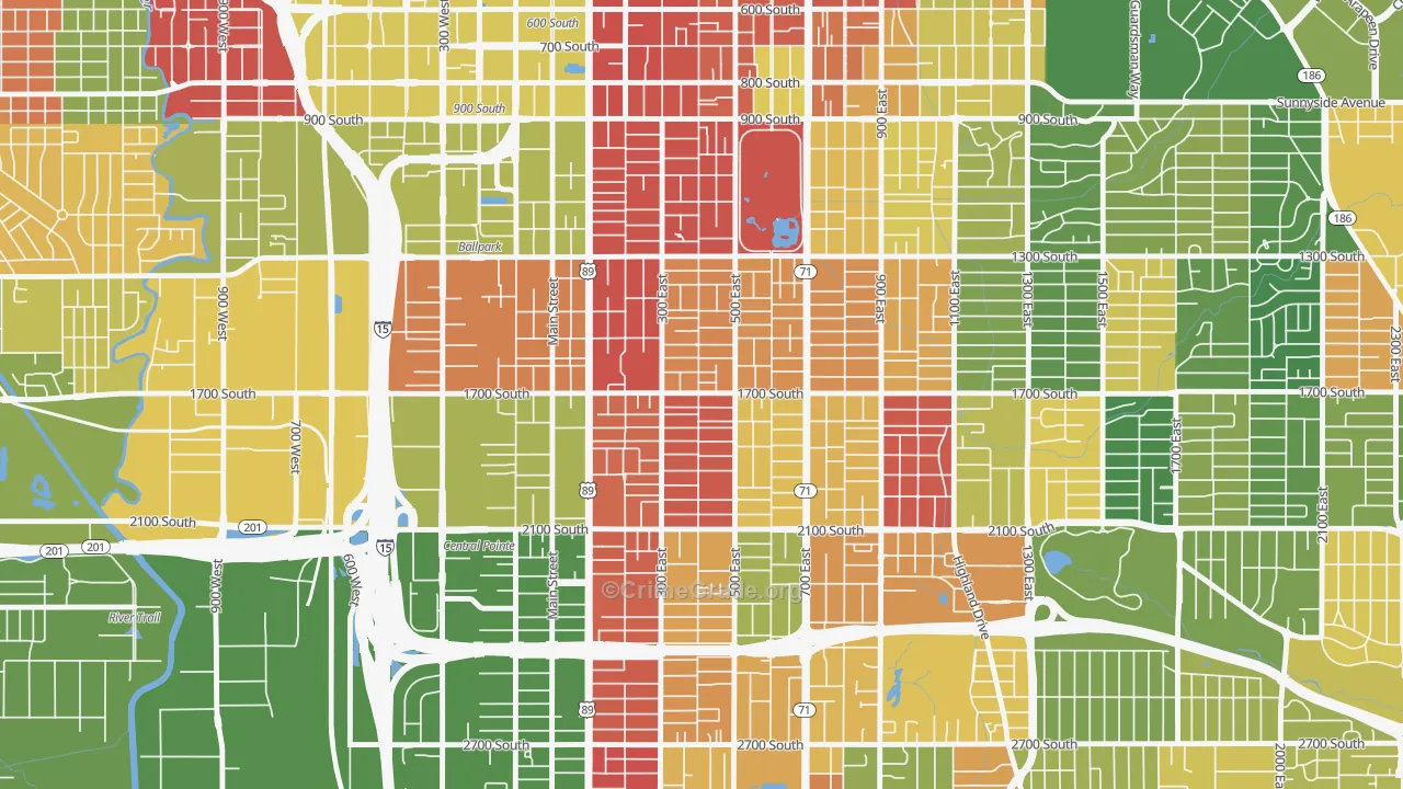 Liberty Wells, Salt Lake City, UT Map of Drug-Related Crime Rates