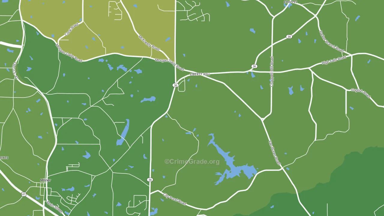 Libertyhill, GA Map of Drug-Related Crime Rates