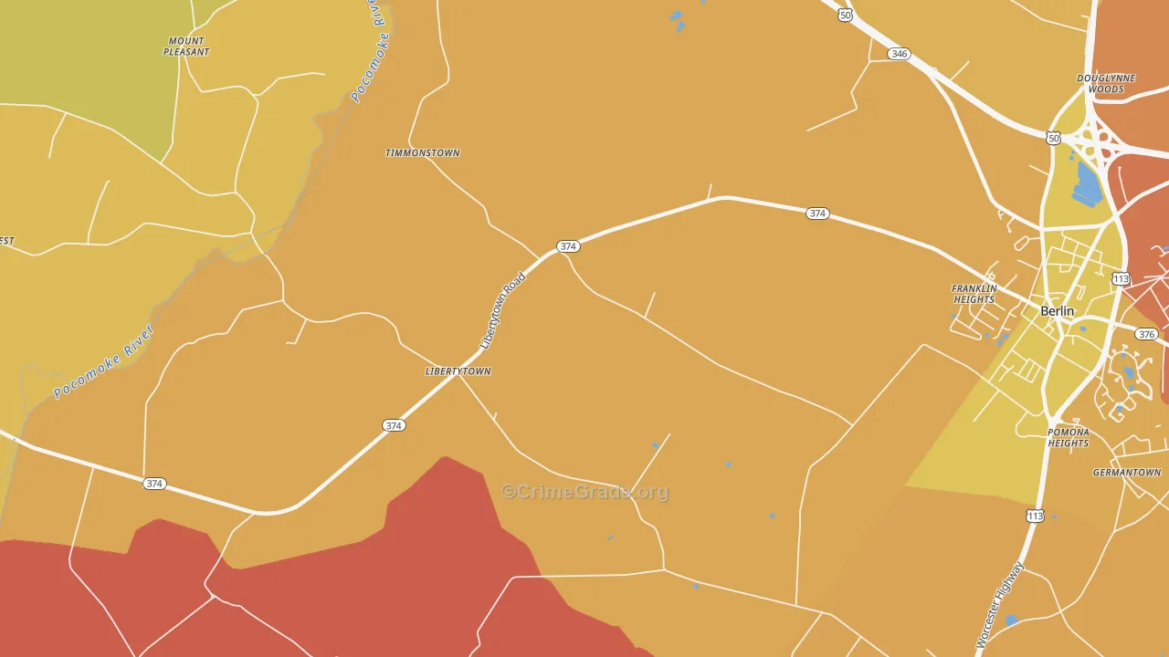Libertytown, MD Map of Drug-Related Crime Rates