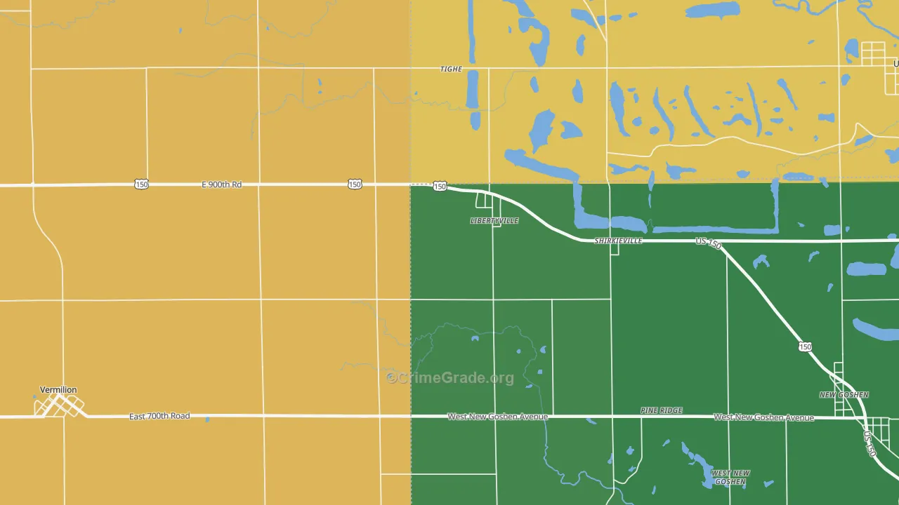 Libertyville, IN Map of Drug-Related Crime Rates