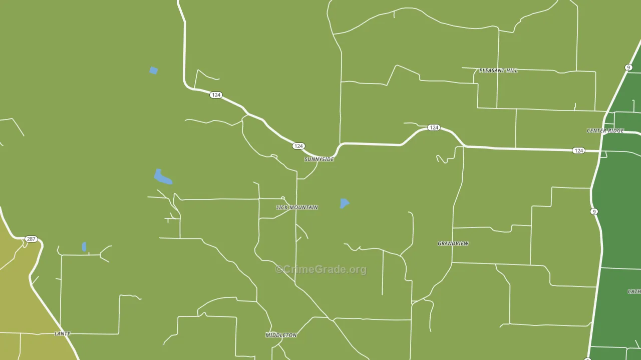 Lick Mountain, AR Map of Drug-Related Crime Rates