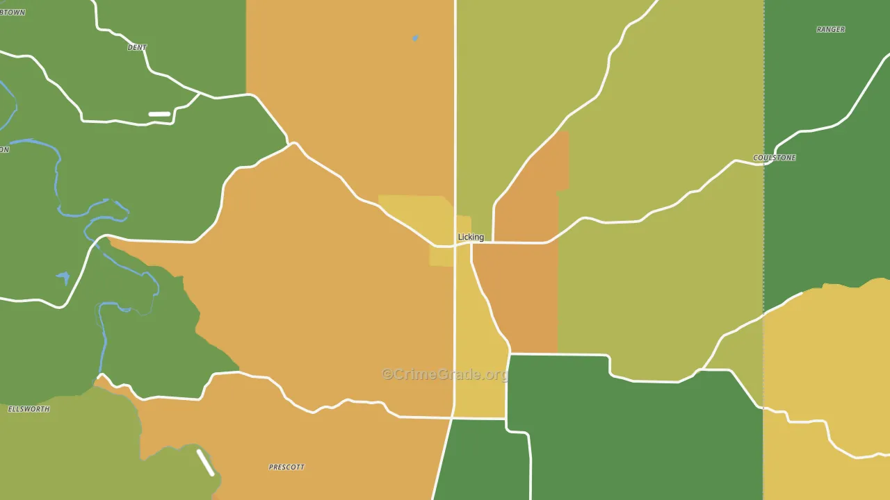 Licking, MO Map of Drug-Related Crime Rates