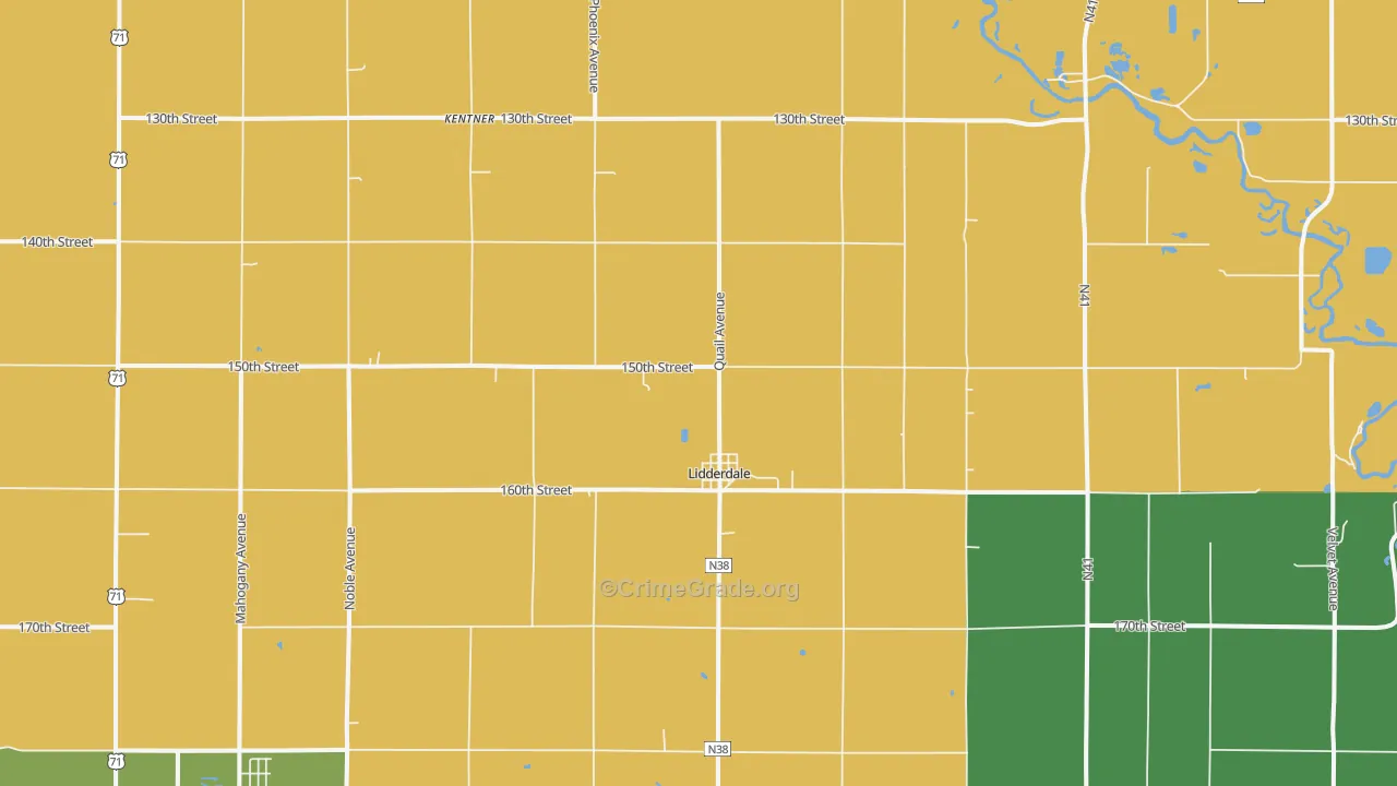 Lidderdale, IA Map of Drug-Related Crime Rates
