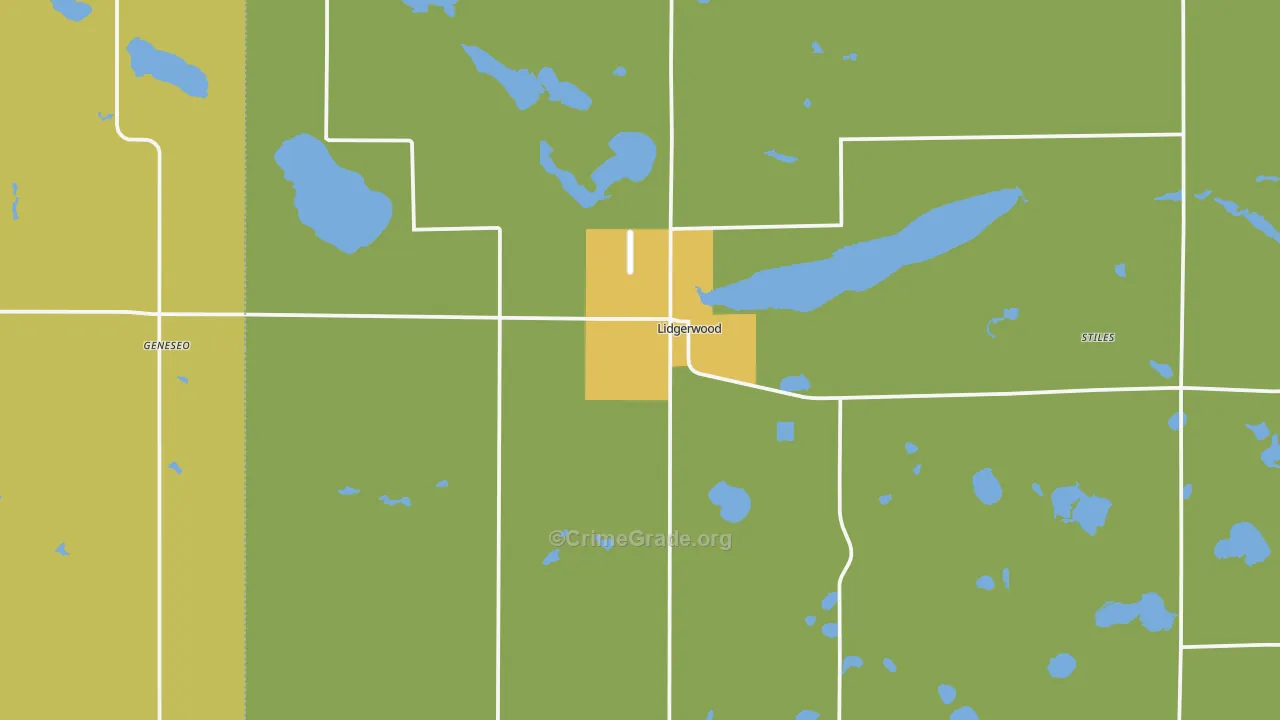 Lidgerwood, ND Map of Drug-Related Crime Rates