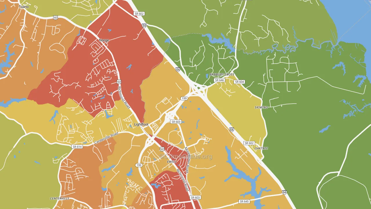 Lightfoot, VA Map of Drug-Related Crime Rates
