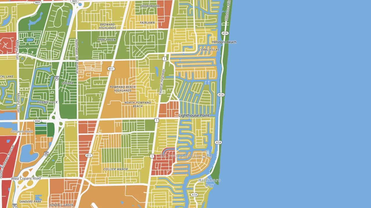 Lighthouse Point, FL Map of Drug-Related Crime Rates