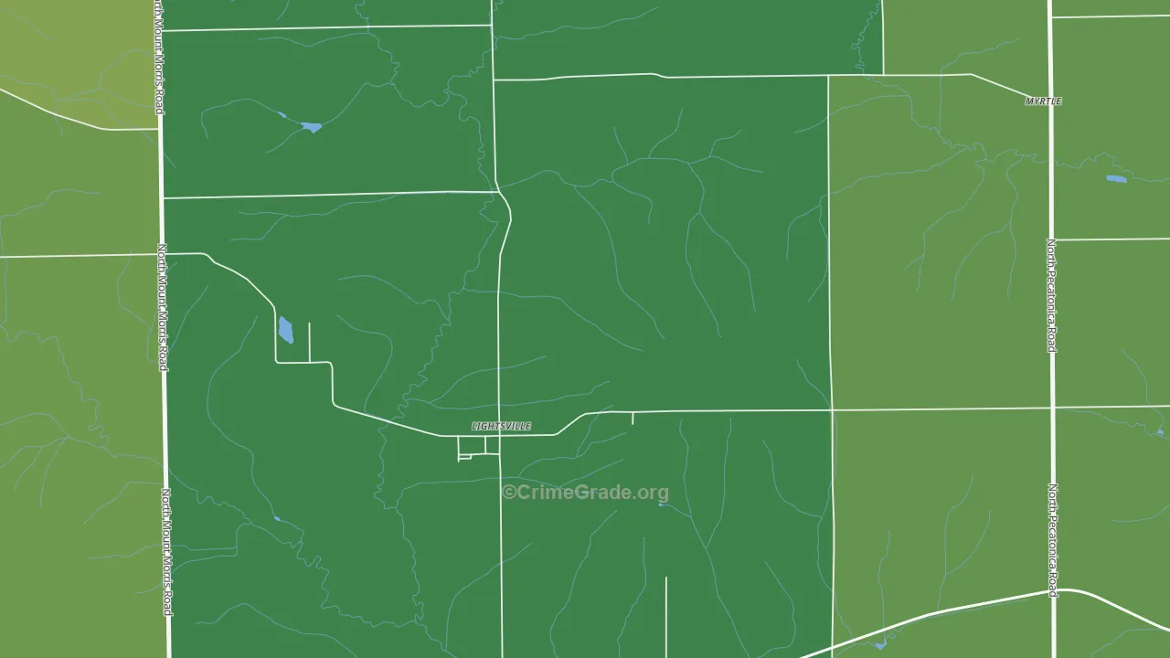 Lightsville, IL Map of Drug-Related Crime Rates