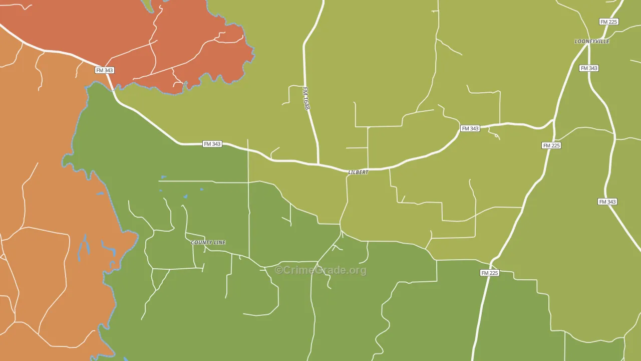 Lilbert, TX Map of Drug-Related Crime Rates