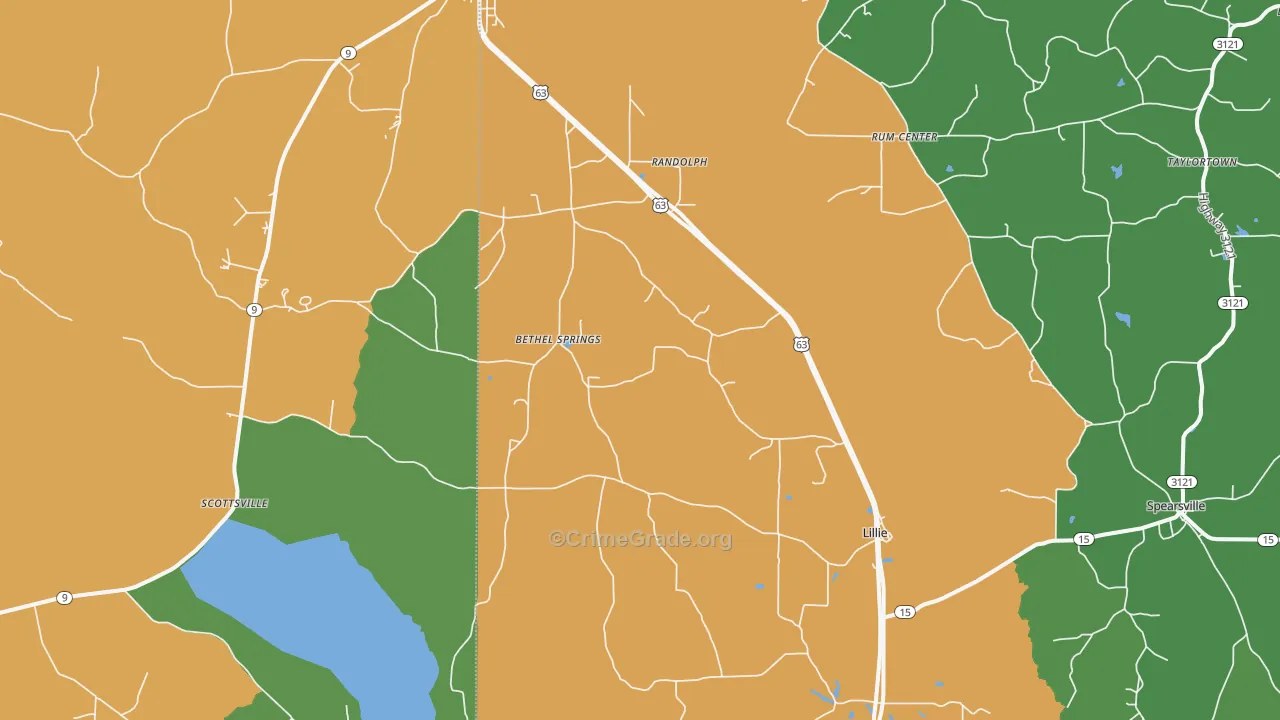 Lillie, LA Map of Drug-Related Crime Rates