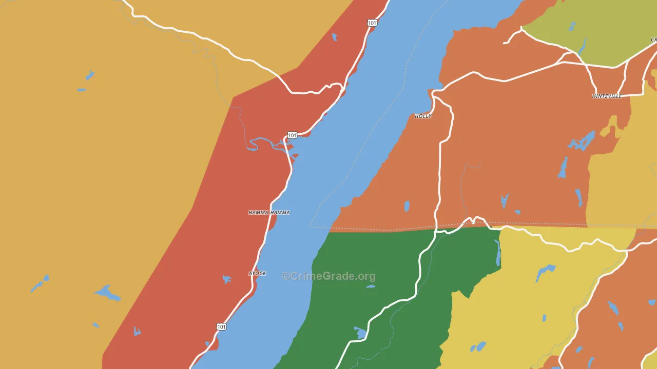 Lilliwaup, WA Map of Drug-Related Crime Rates