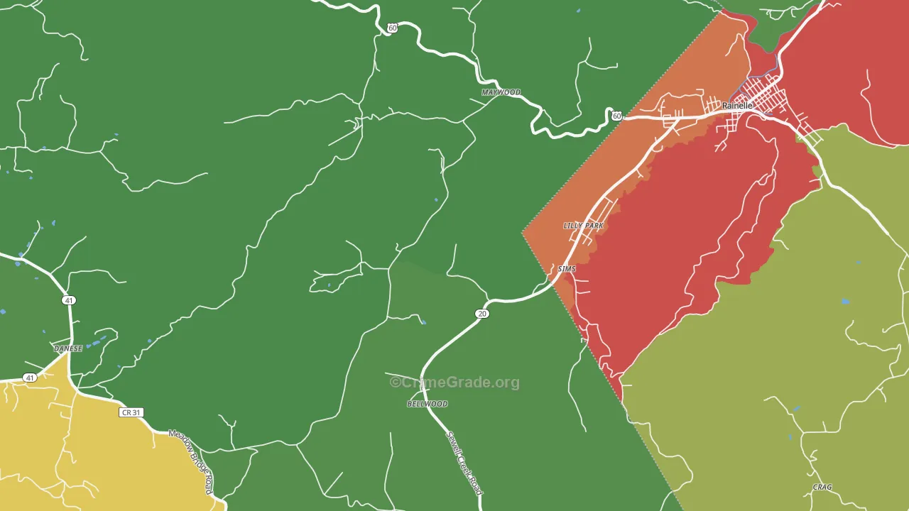 Lilly Park, WV Map of Drug-Related Crime Rates