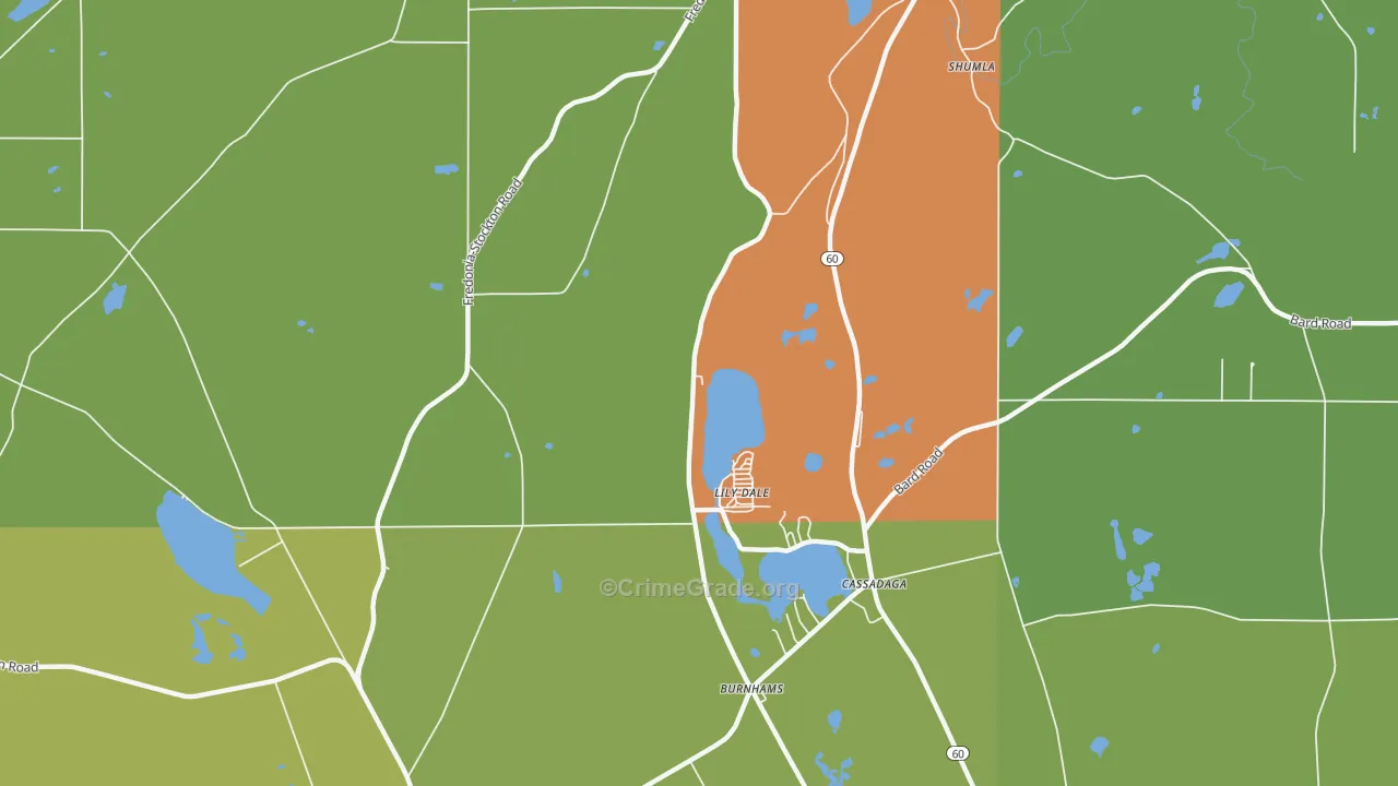Lily Dale, NY Map of Drug-Related Crime Rates