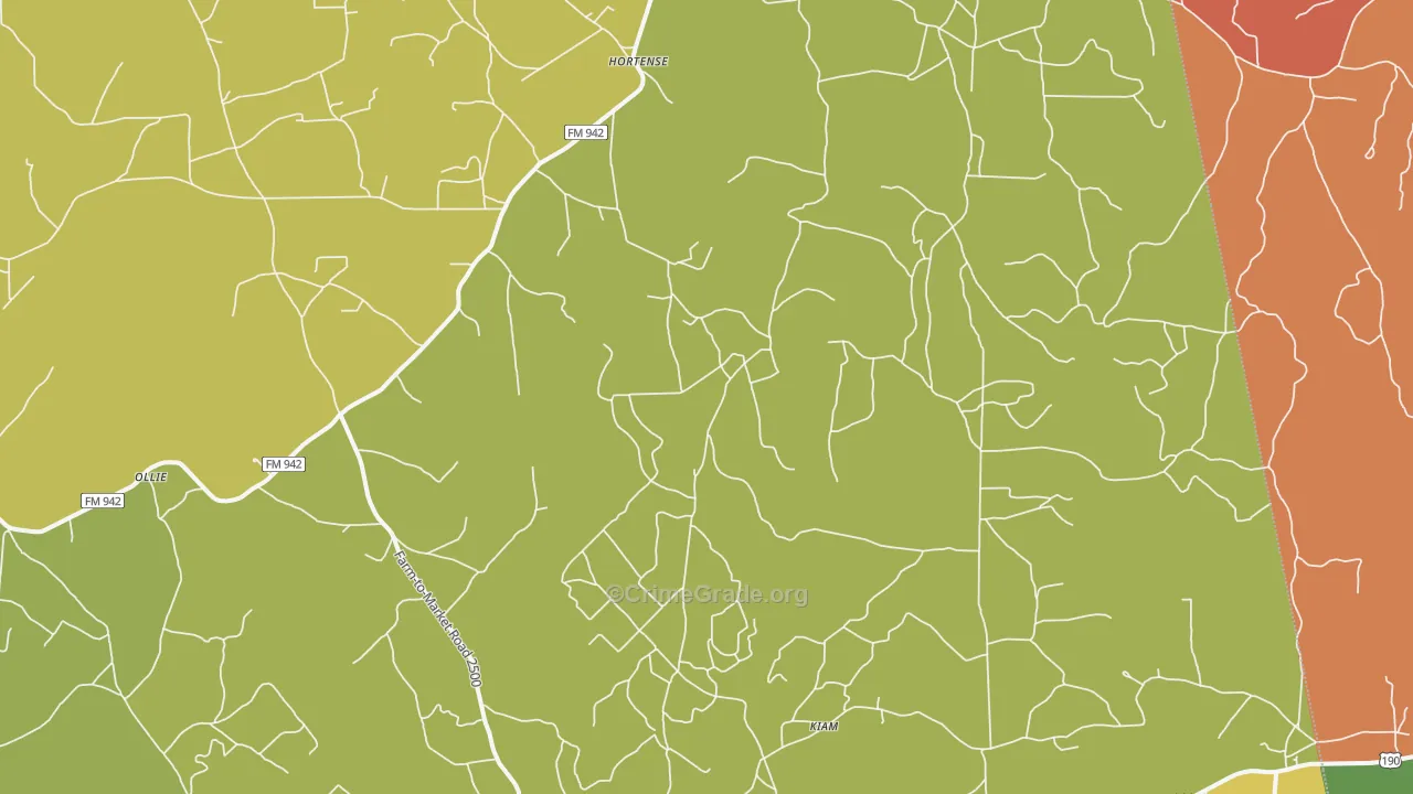 Lily Island, TX Map of Drug-Related Crime Rates