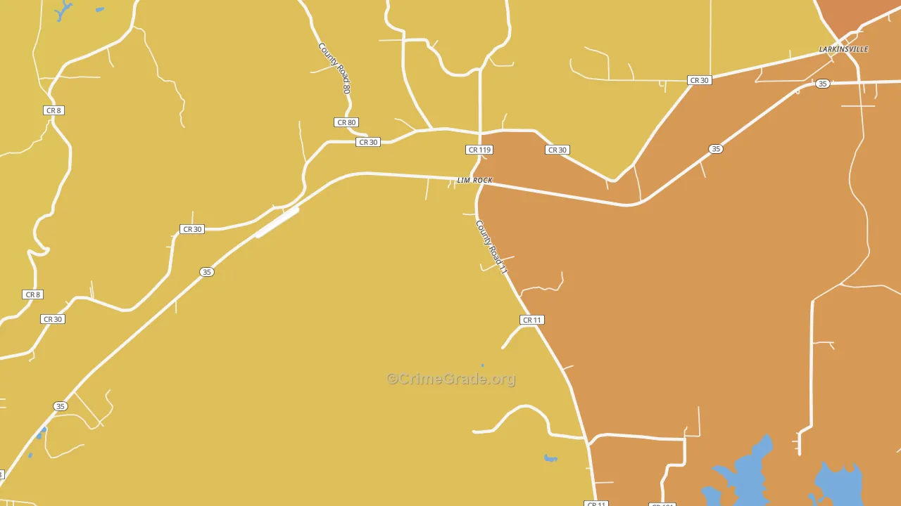 Lim Rock, AL Map of Drug-Related Crime Rates