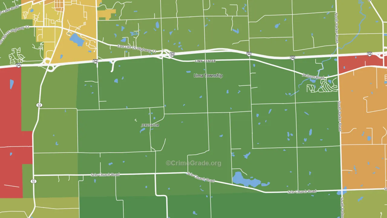 Lima Center, MI Map of Drug-Related Crime Rates