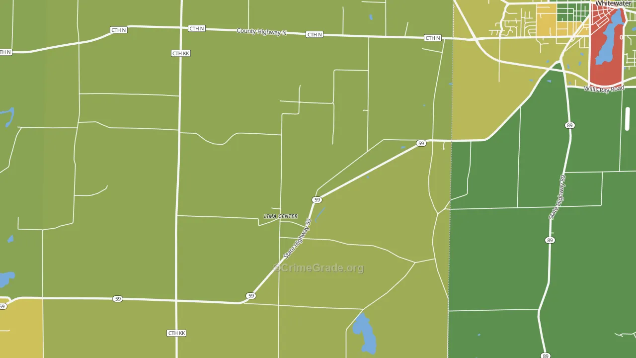 Lima Center, WI Map of Drug-Related Crime Rates