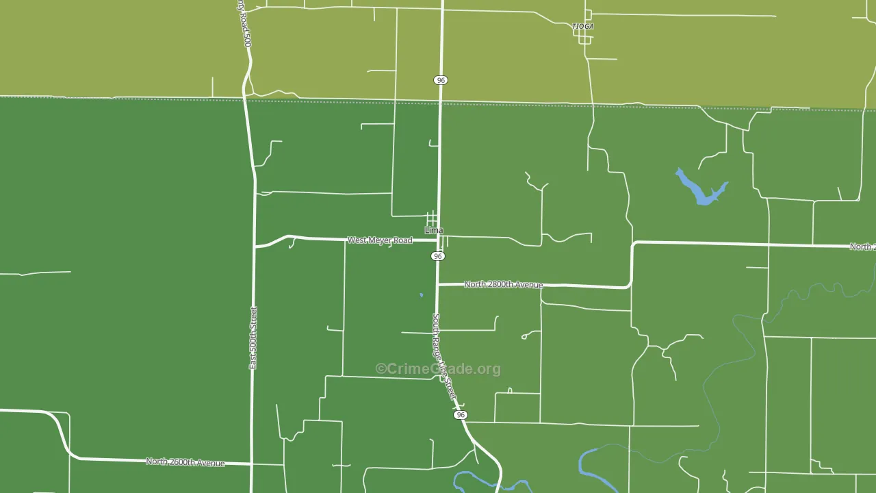 Lima, IL Map of Drug-Related Crime Rates