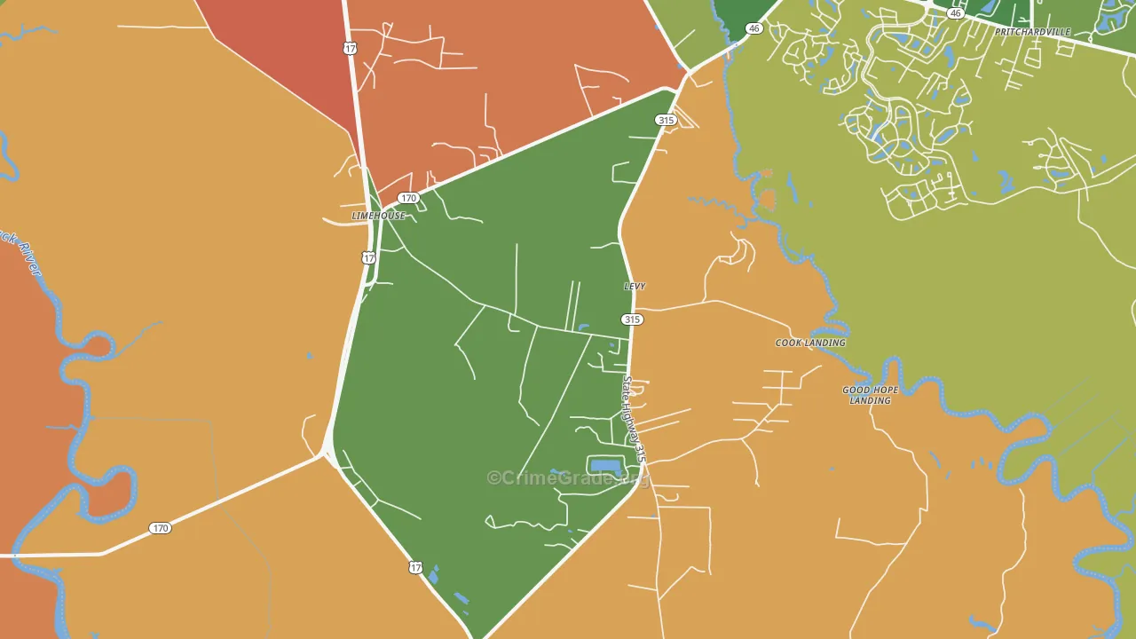 Limehouse, SC Map of Drug-Related Crime Rates