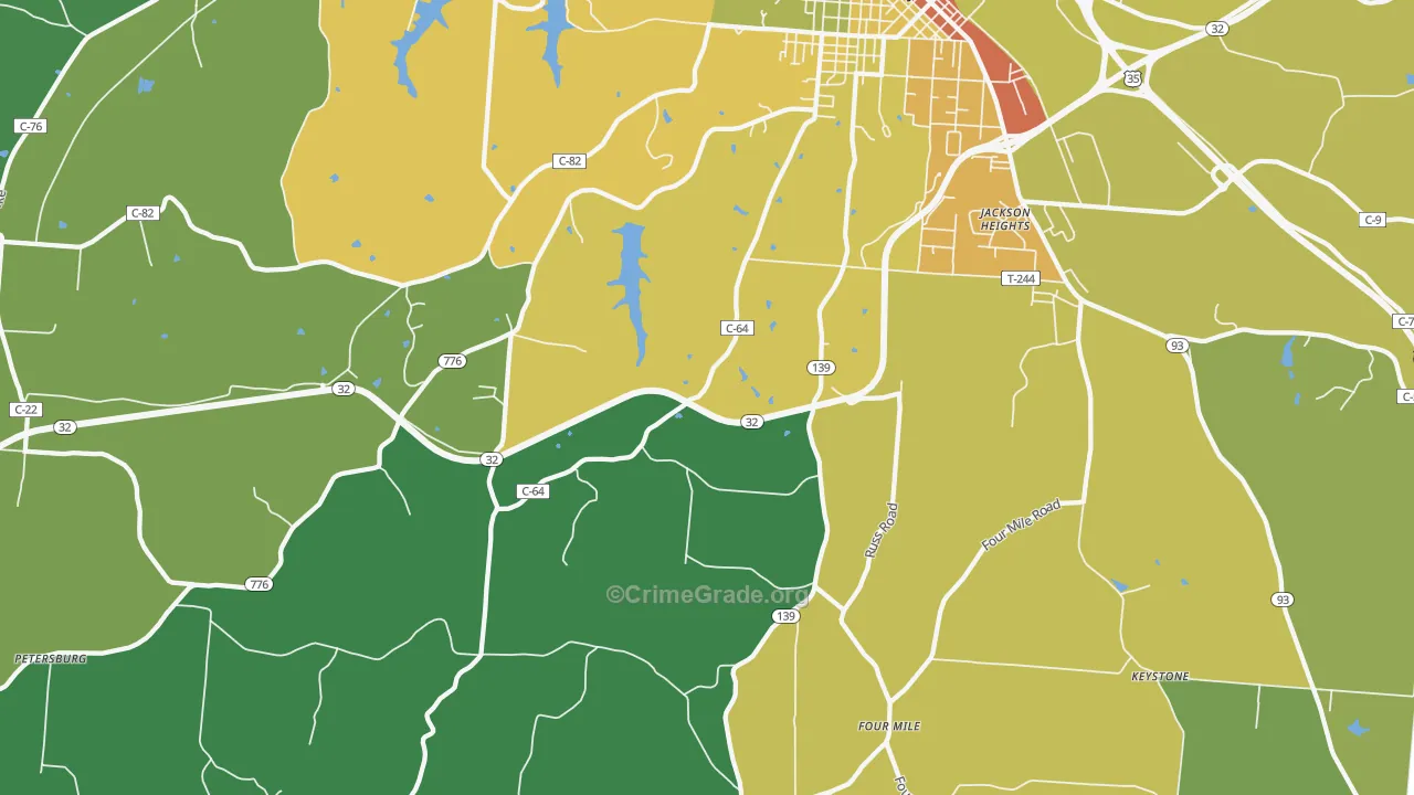 Limerick, OH Map of Drug-Related Crime Rates