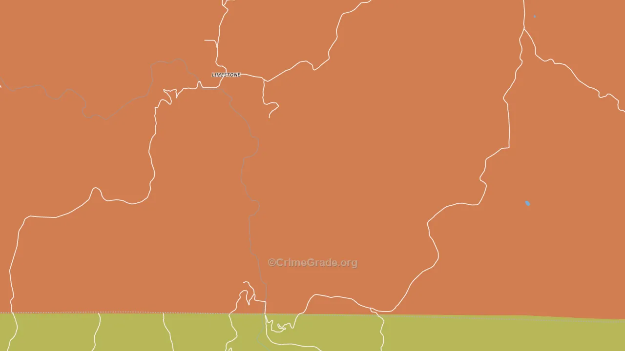 Limestone, AR Map of Drug-Related Crime Rates