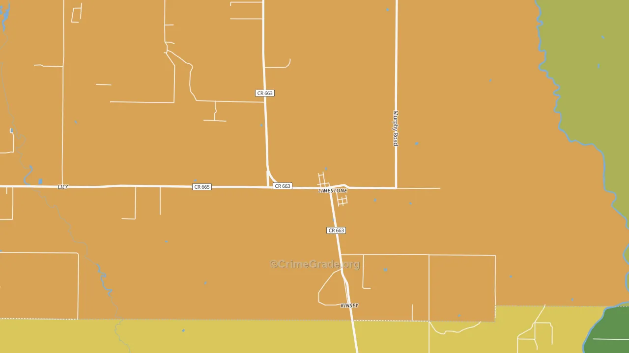Limestone, FL Map of Drug-Related Crime Rates