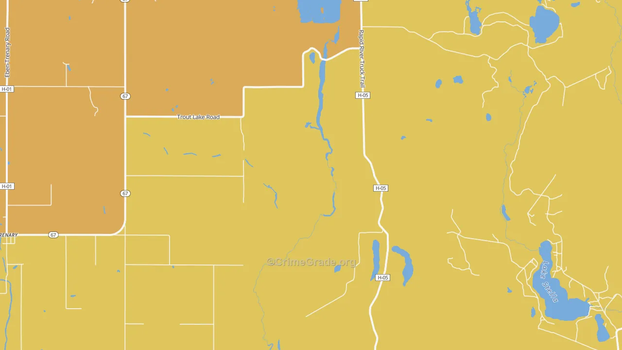 Limestone, MI Map of Drug-Related Crime Rates