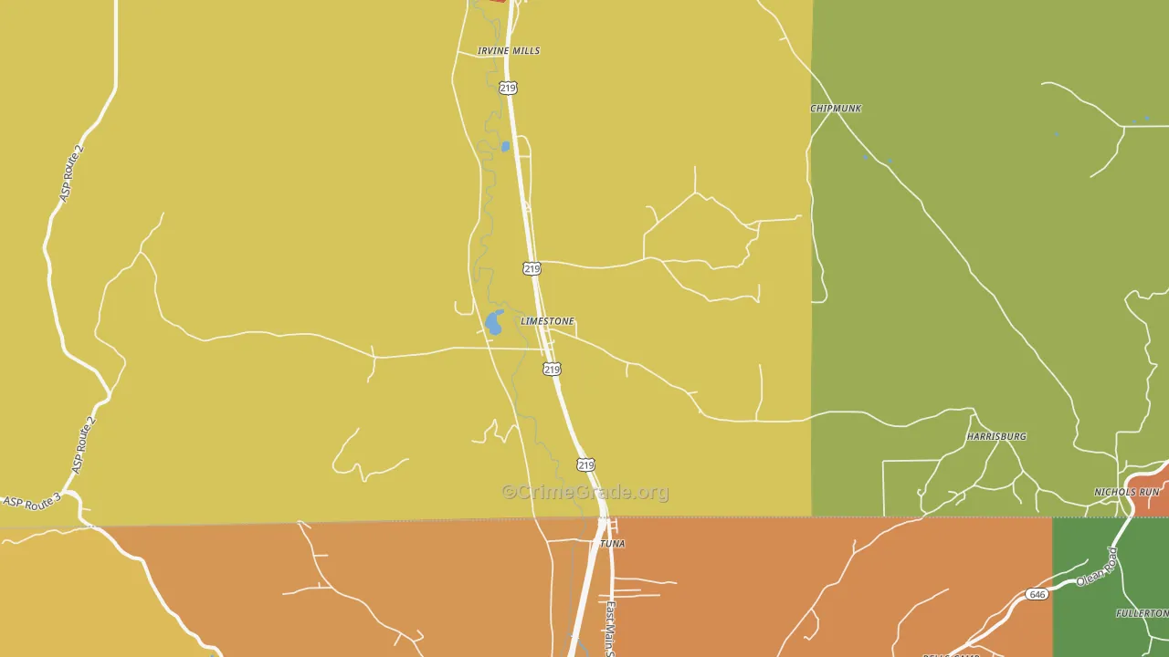 Limestone, NY Map of Drug-Related Crime Rates