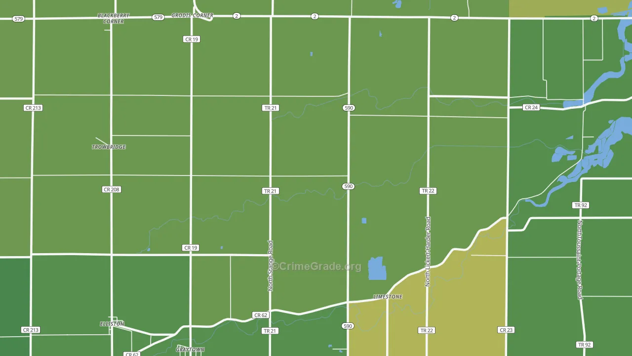 Limestone, OH Map of Drug-Related Crime Rates