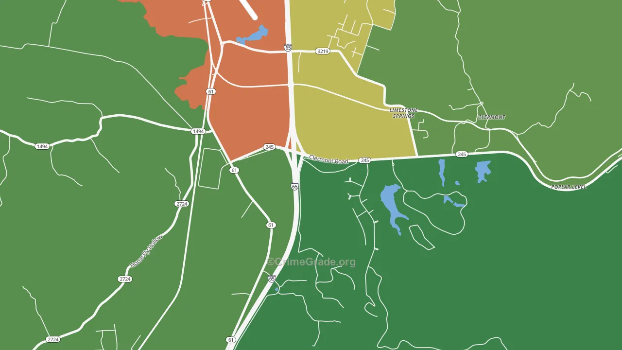 Limestone Springs, KY Map of Drug-Related Crime Rates