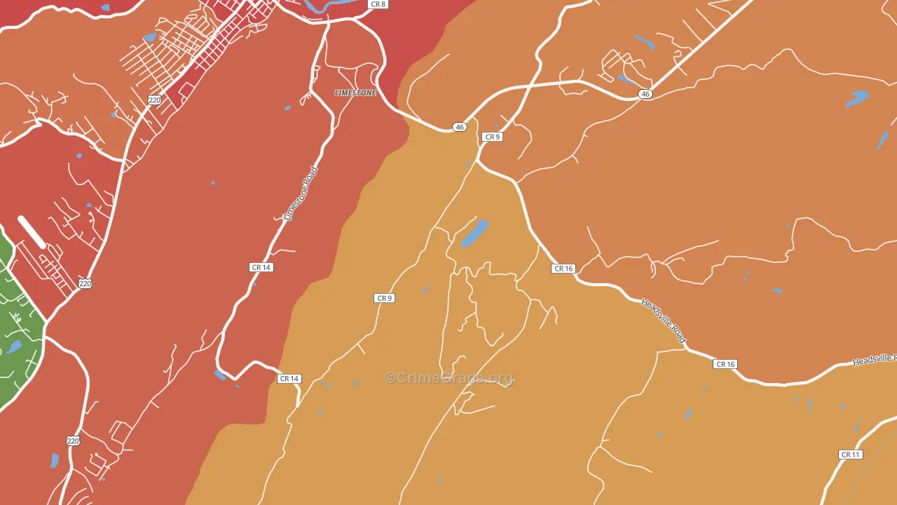 Limestone, WV Map of Drug-Related Crime Rates