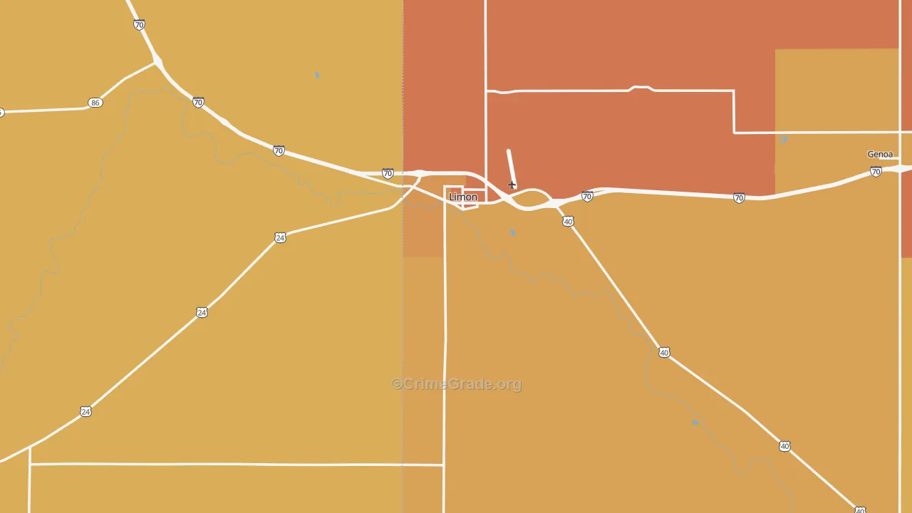 Limon, CO Map of Drug-Related Crime Rates