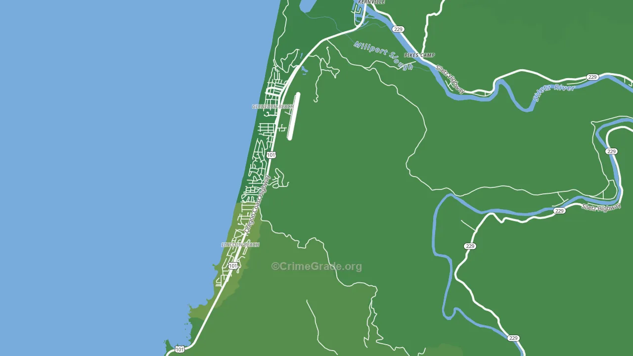 Lincoln Beach, OR Map of Drug-Related Crime Rates