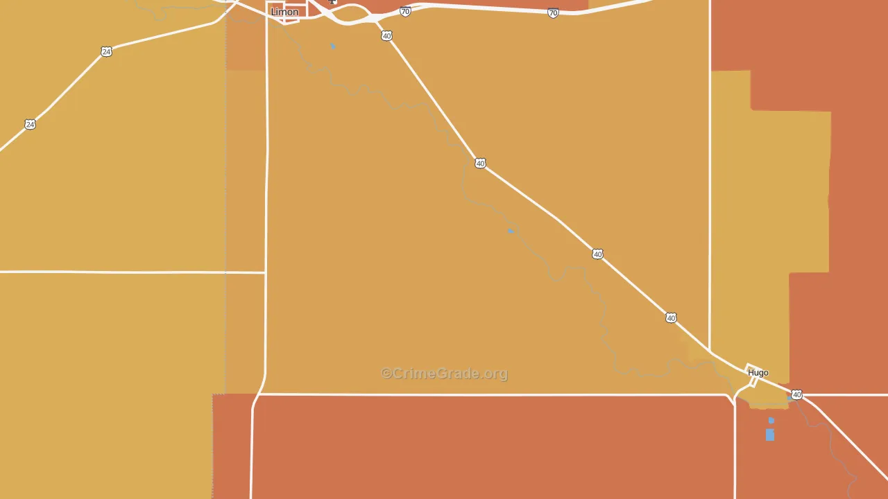 Lincoln County, CO Map of Drug-Related Crime Rates