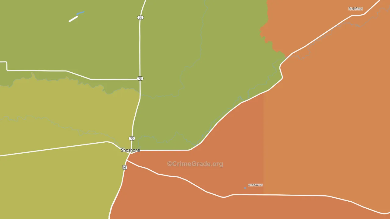 Lincoln County, ID Map of Drug-Related Crime Rates