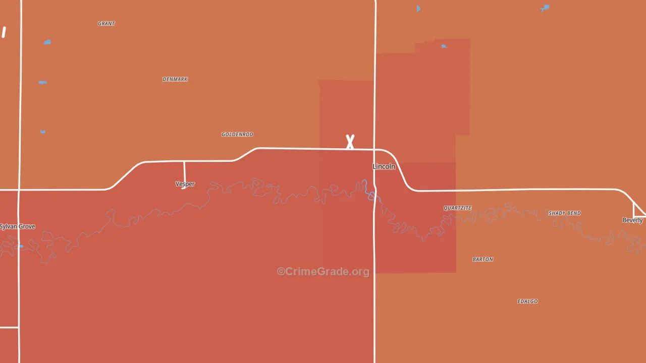 Lincoln County, KS Map of Drug-Related Crime Rates
