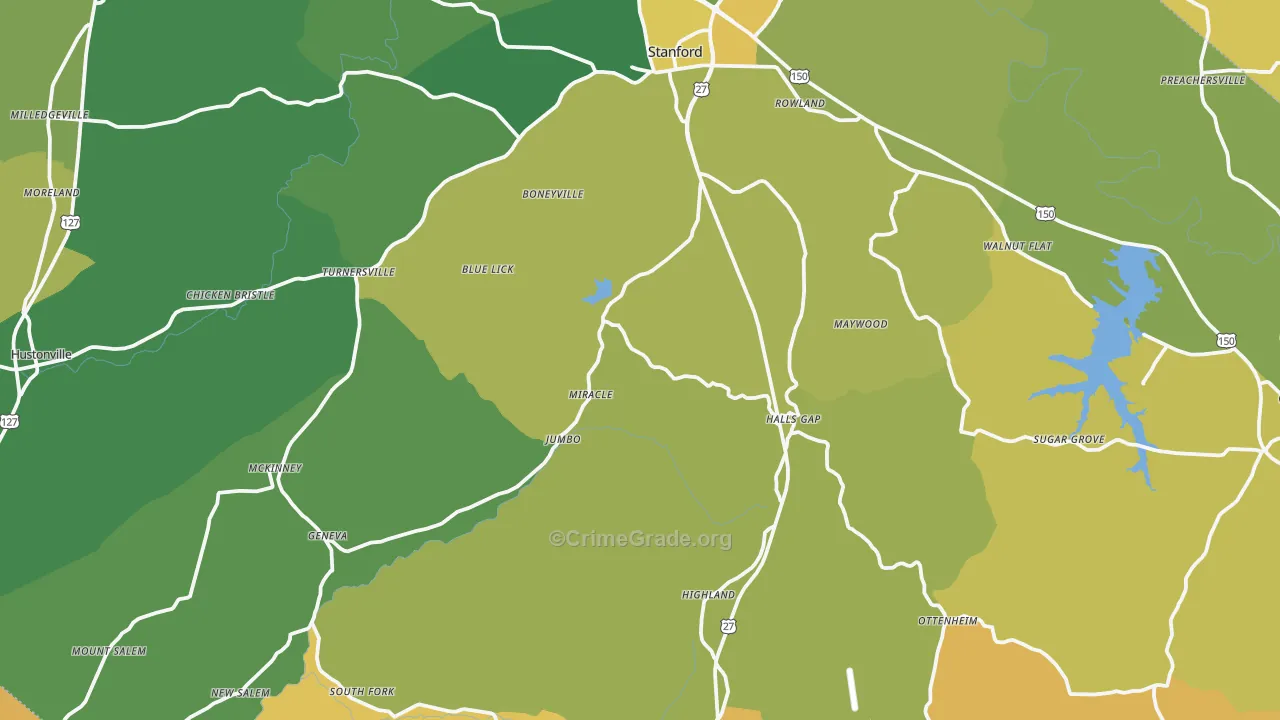 Lincoln County, KY Map of Drug-Related Crime Rates