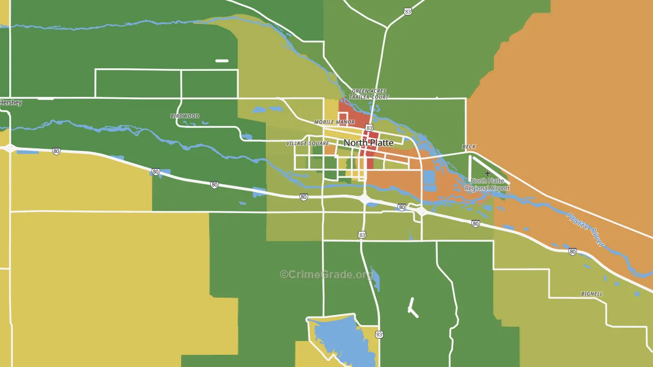 Lincoln County, NE Map of Drug-Related Crime Rates
