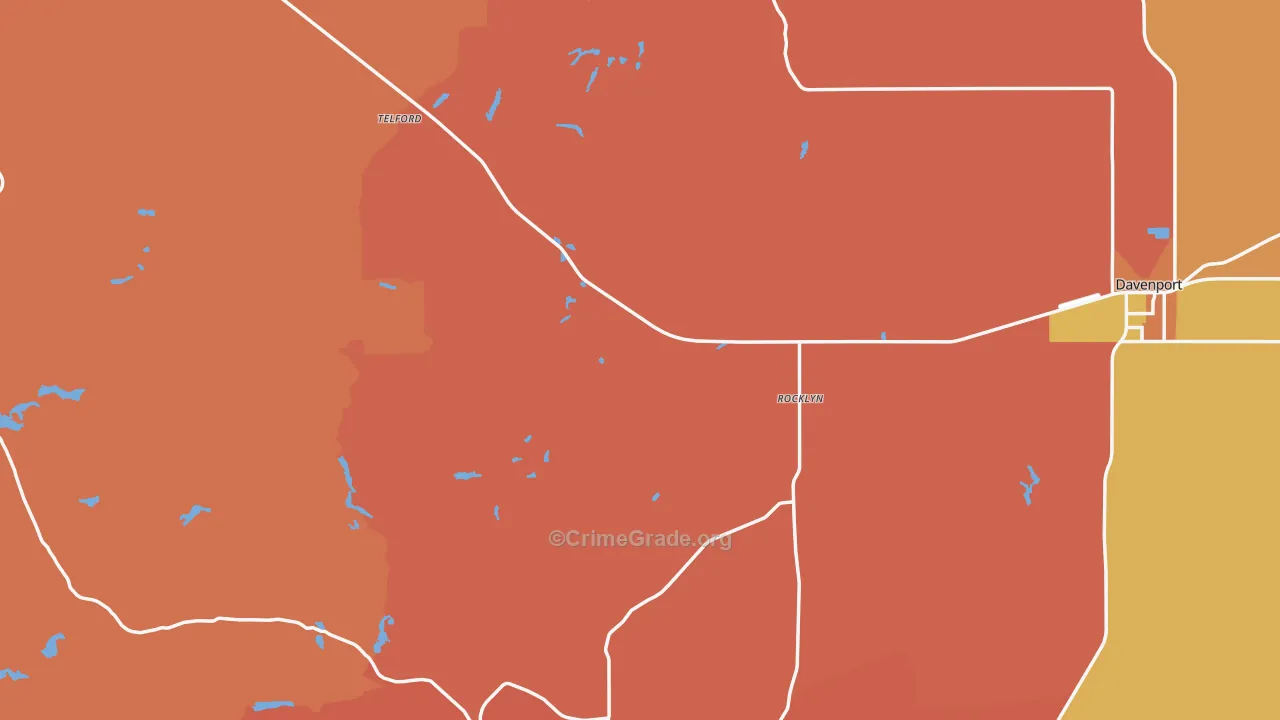 Lincoln County, WA Map of Drug-Related Crime Rates