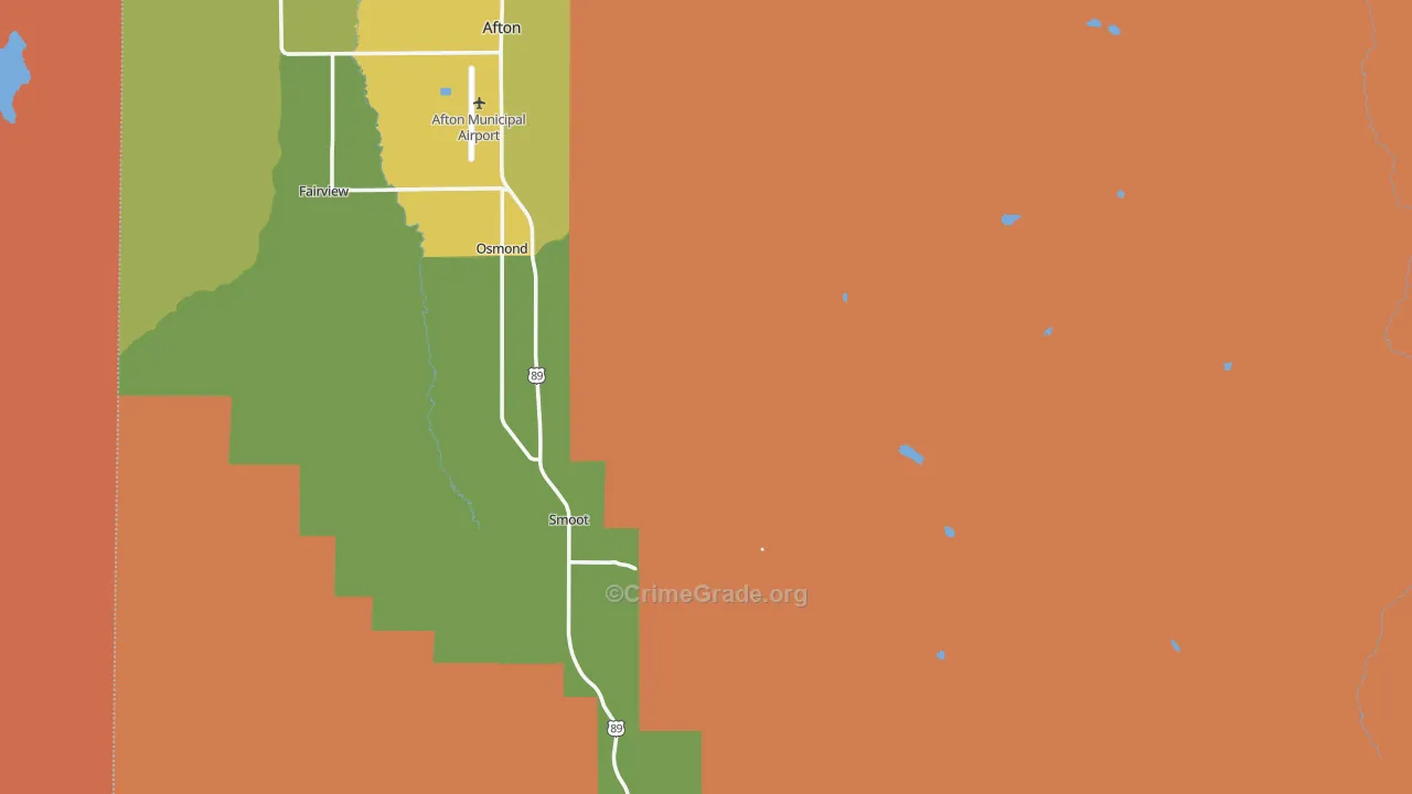 Lincoln County, WY Map of Drug-Related Crime Rates