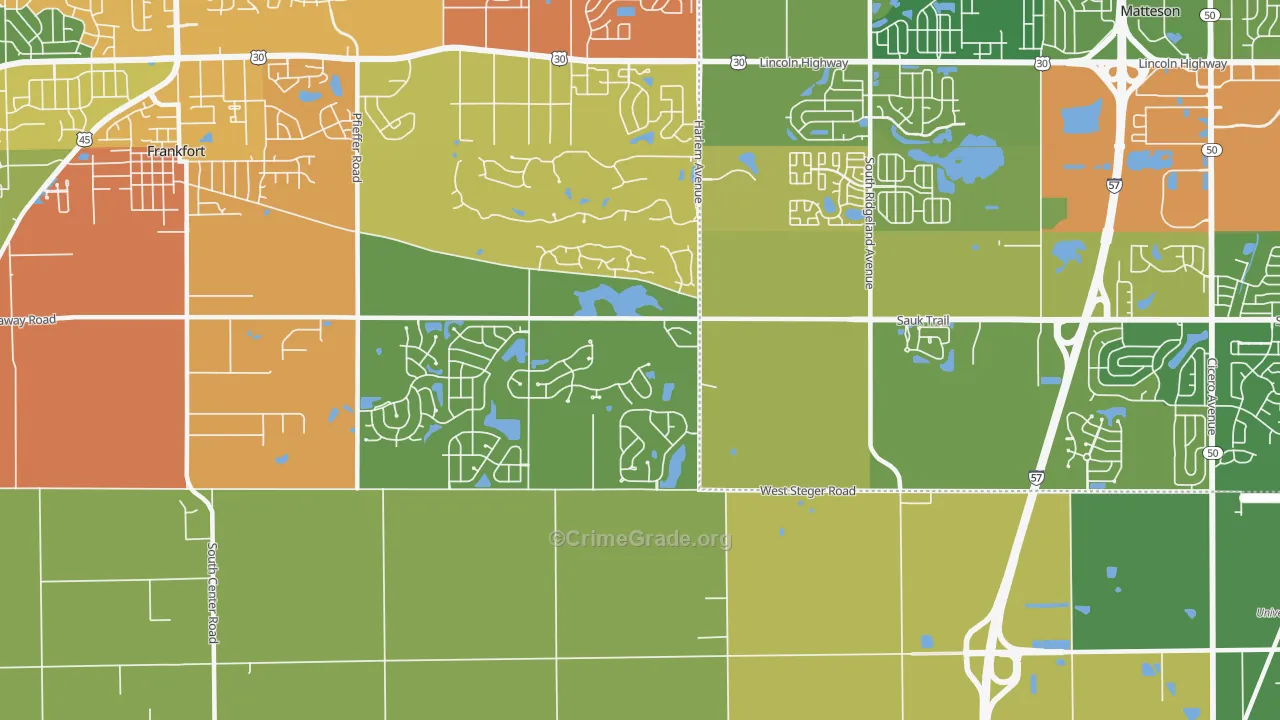 Lincoln Estates, IL Map of Drug-Related Crime Rates