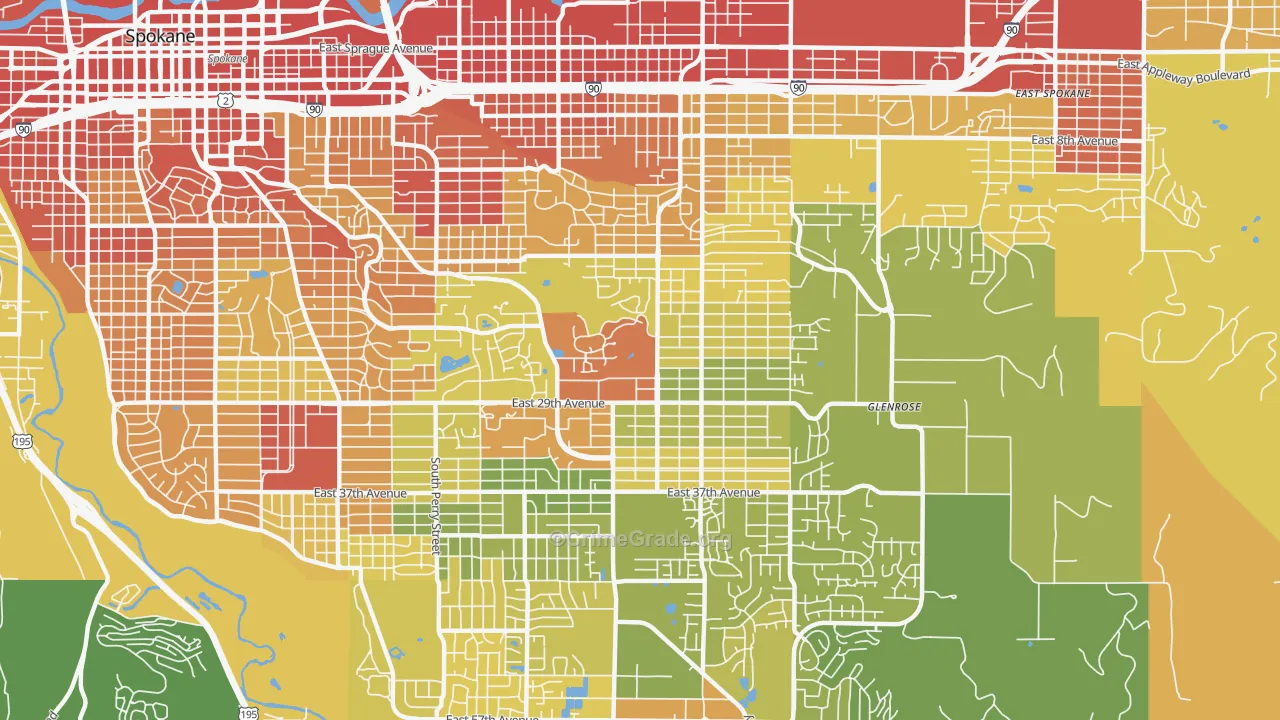 Lincoln Heights, Spokane, WA Map of Drug-Related Crime Rates