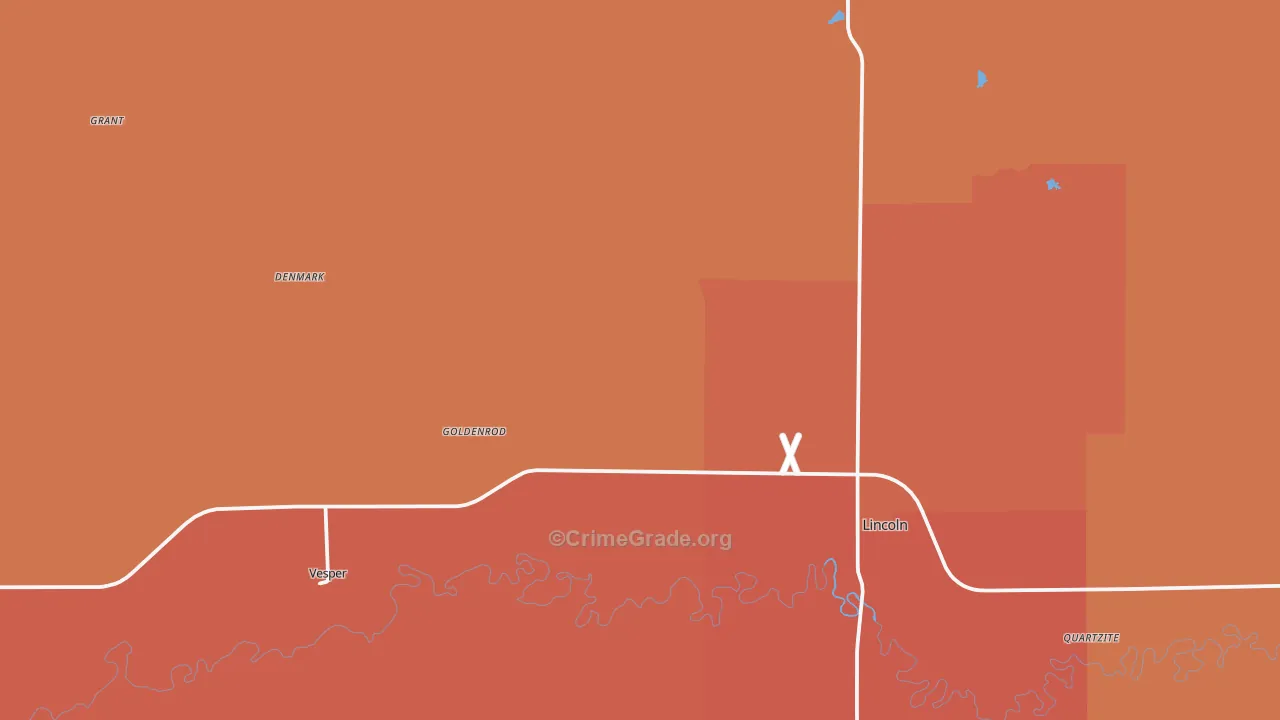 Lincoln, KS Map of Drug-Related Crime Rates