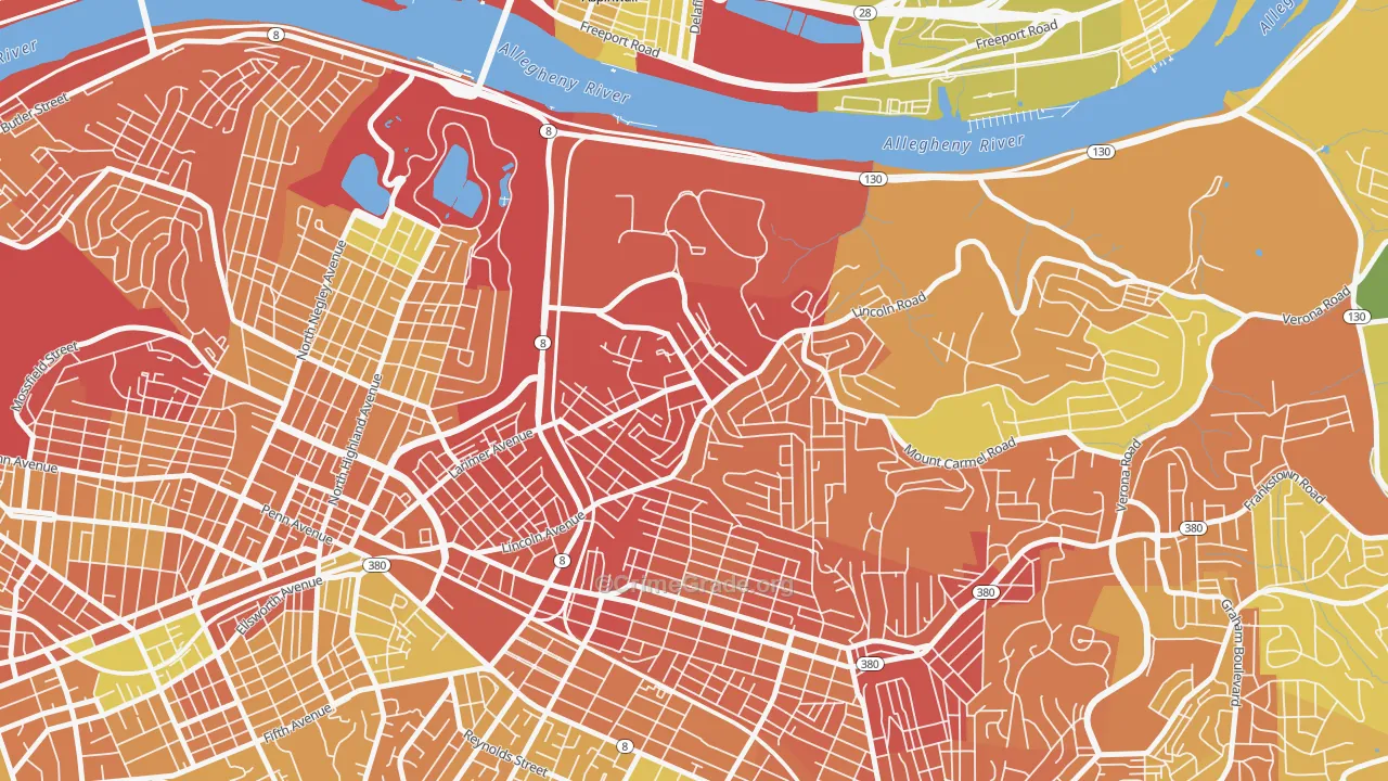 Lincoln-Lemington-Belmar, Pittsburgh, PA Map of Drug-Related Crime Rates
