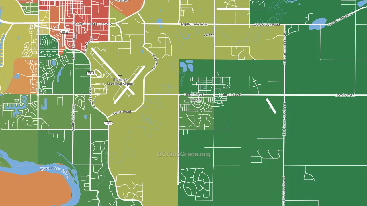 Lincoln, ND Map of Drug-Related Crime Rates