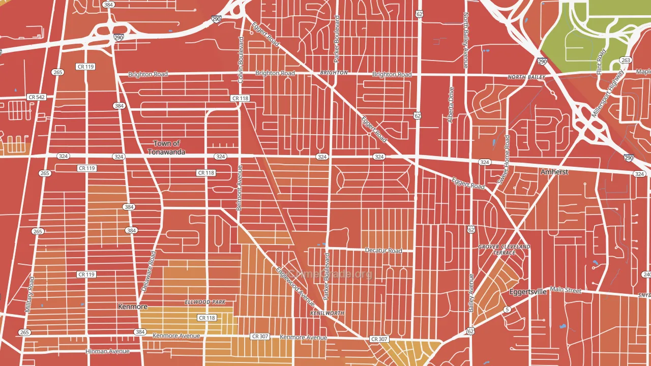 Lincoln Park-Buffalo, Tonawanda, NY Map of Drug-Related Crime Rates