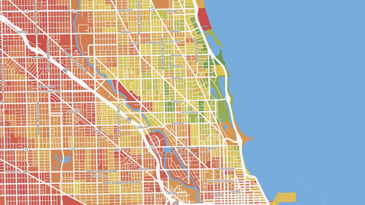 Lincoln Park, Chicago, IL Map of Drug-Related Crime Rates