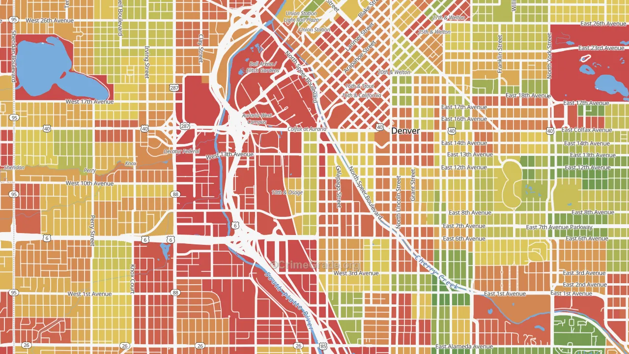 Lincoln Park, Denver, CO Map of Drug-Related Crime Rates