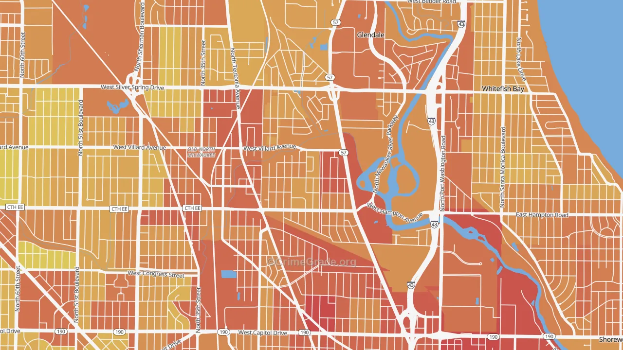 Lincoln Park, Milwaukee, WI Map of Drug-Related Crime Rates